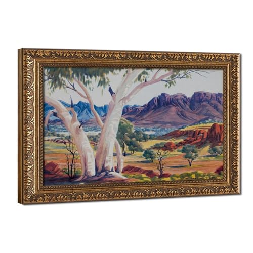 Toile Albert Namatjira Looking West Spring Gap pour un salon lumineux et chaleureux