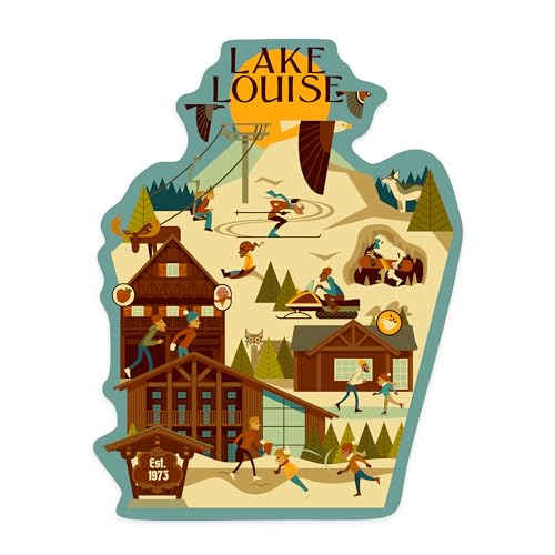 Die Cut Sticker Lake Louise, Ski Resort, Geometric, Vinyl