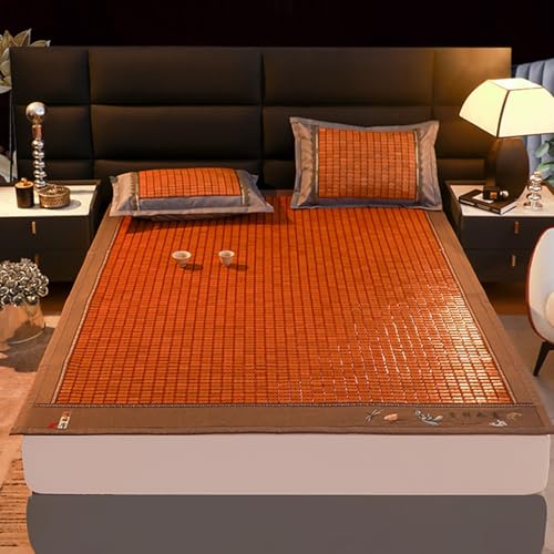 Summer Sleeping Mat Foldable Double Sided Mahjong Cooling pad for Bed Breathable Sleep Mattress Folding Bed Sheet Air Conditioning Mat for Children,Adults and Seniors(120cmx190cm)