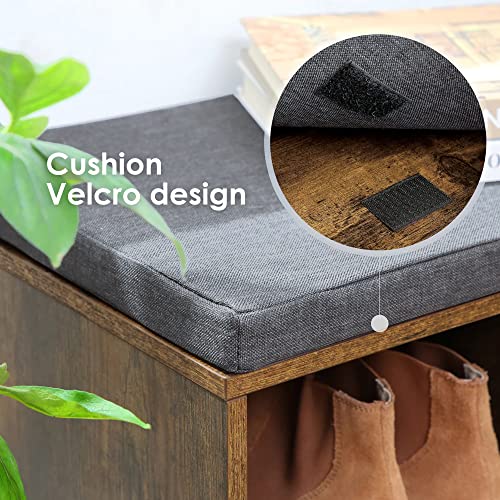 Paylesshere Shoe Bench Storage Bench 10 Compartments Shoe Organizer With 3-Tier Shoe Rack Bench Adjustable Shelves Shoe Shelf For Living Room Entryway Hallway Bedroom (Brown) #TOP4