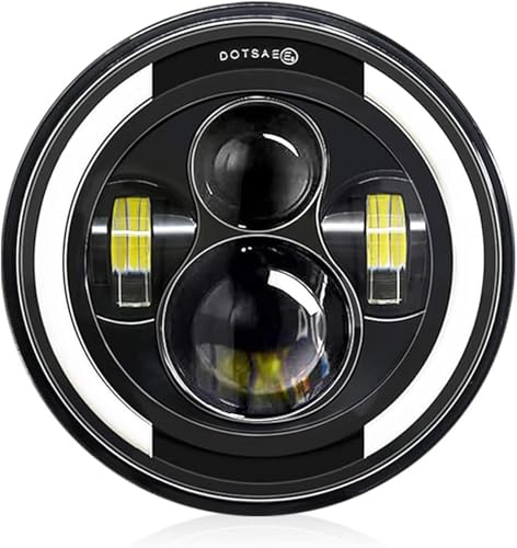 Phare de moto LED 7 pouces 100W étanche IP67 avec feux de jour et clignotants pour auto Lot de 2