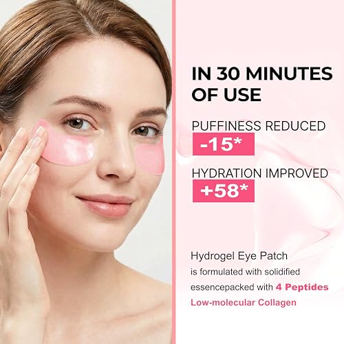Kaufpart 60 PCS Peptides Collagen Hydrogel Eye Patch | Gel Eye Patches for the appearance of Dark Circles, Undereye Bags | Firming, Age-Defying Care with Retinol, Collagen | Korean Skin Care