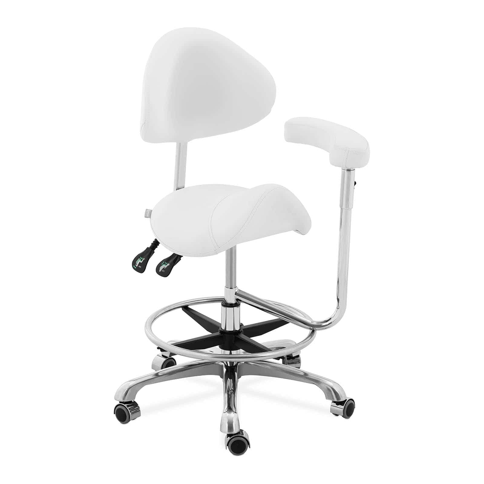 Physa Physa Wuppertal Chaise à roulettes 白！avec dossier marron et siège réglable en hauteur
