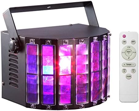 Dommia DJ Lights - LED Stage Lighting Dance Club Party Disco Light with 9 Colors Multi-Effect by Remote Control and DMX512 for Party KTV Club, DJ Wedding Events (Metal Casing)