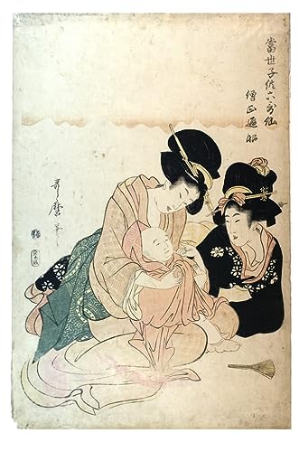 Lienzo decorativo vintage de Kitagawa Utamaro para pared de dormitorio