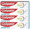 Colgate Total Active Prevention Whitening Gel Toothpaste with Fluoride, Bulk with Clinically Proven Formula That Fights Plaque Bacteria, Mint, 4 Pack, 5.1 oz