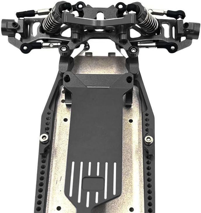 Upgraded 6061 Aluminum Chassis for LOSI Micro-B & WLtoys 244016 1/24 RC Car, Metal Frame Replacement Parts for Enhanced Durability and Performance. (Black)