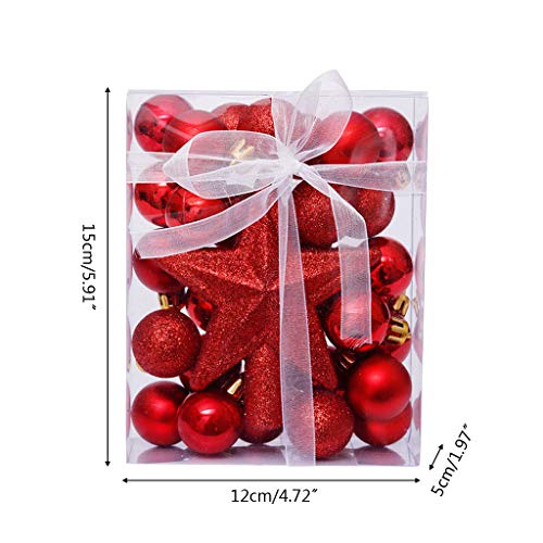 FEIlei Ornamentos de árvore de Natal, 30 peças de bola de Natal de 3 cm decoração de árvore de Natal