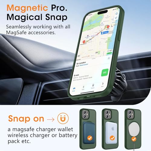 HGH Magnetisch Hülle für iPhone 12 Mini,Kompatibel mit MagSafe, Dunkelgrün – Ansicht 4