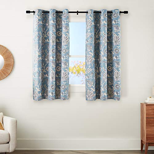 AmazonBasics 100% Blackout Silky Soft Fabric Window Panel with Grommets and Thermal Insulated
