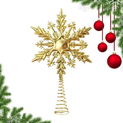 Weihnachtsbaum Topper Dekoration, Schneeflocke Christbaumspitze, Gold...