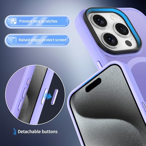 Image of CACOE Magnetic Case for iPhone 15 Pro 6.1 inch, Light Purple