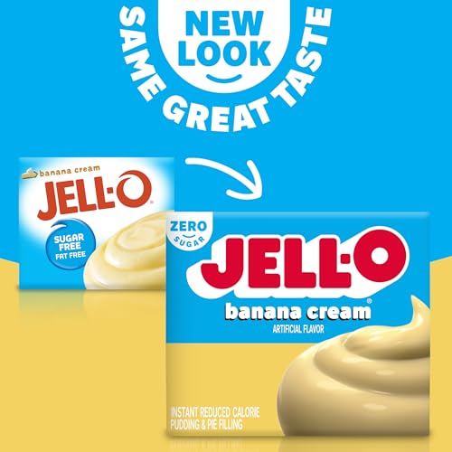 Image of Jell-O Banana Cream Sugar Free & Fat Free Instant Pudding & Pie Filling Mix (24 ct Pack, 0.9 oz Boxes)
