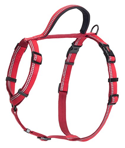 HALTI Walking Harness, Size X-Small, Red, Best Lightweight Dog Harness with Handle, Reflective & Adjustable, Ideal for Puppy Walks, For Small, Medium & Large Dogs