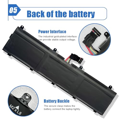 Image of 99Wh L17C6P51 Laptop Battery Replacement for Lenovo Thinkpad P72 P73 P72-20MB P72-20MC P73-20QR Series L17M6P52 01AV498 SB10K97637 11.4V 8684mAh