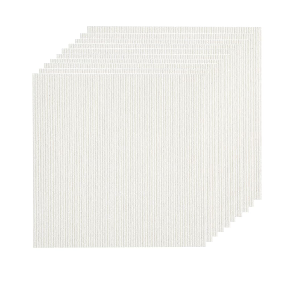 10 Pcs Carrés de Moquette Autocollants Dalles de Sol en Moquette à Coller Antidérapantes, Réutilisables et Lavables pour Salon et Chambre Blanc 30x30cm