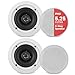 Pyle Home 5.25” Ceiling Wall Mount Speakers - Pair of 2-Way Midbass Woofer Speaker 1'' Polymer Dome Tweeter Flush Design w/ 80Hz - 20kHz Frequency Response & 150 Watts Peak Easy Installation-PDIC51RD
