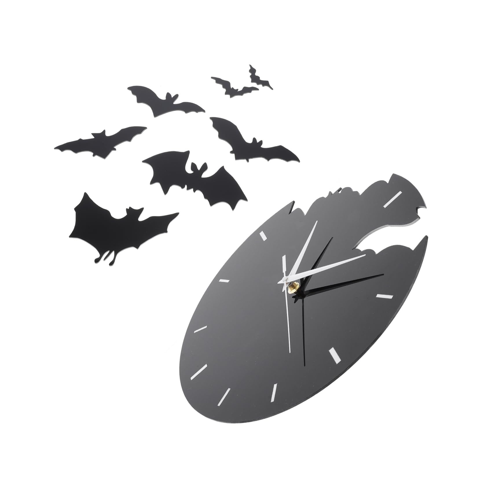 Horloge murale chauve-souris décoration moderne chambre et hôtel avec stickers faciles