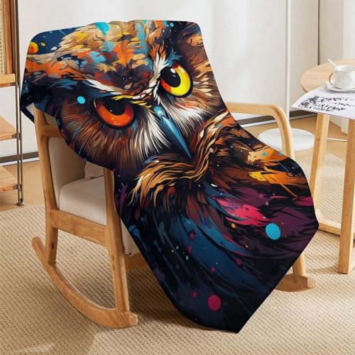Manta de búho para sofá cama grande en noches frías 5
