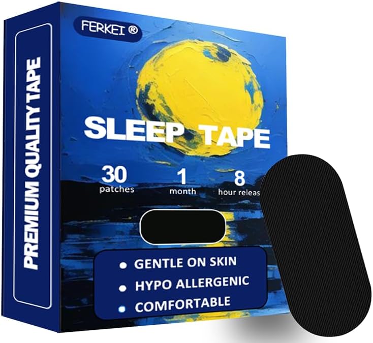 Premium Mouth Tapes for Sleeping (30 Pack) – Pain Free Removal, Hypoallergenic, Latex Free & Gentle On Skin – Friendly Adhesive Cotton Tape