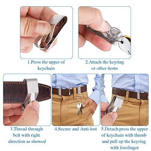 Tiesome 4Pcs Belt Key Clip Key Chain, Belt Security Metal Key Holder For Car Keys Key Chain And Men Women Home Office Supplie #TOP3