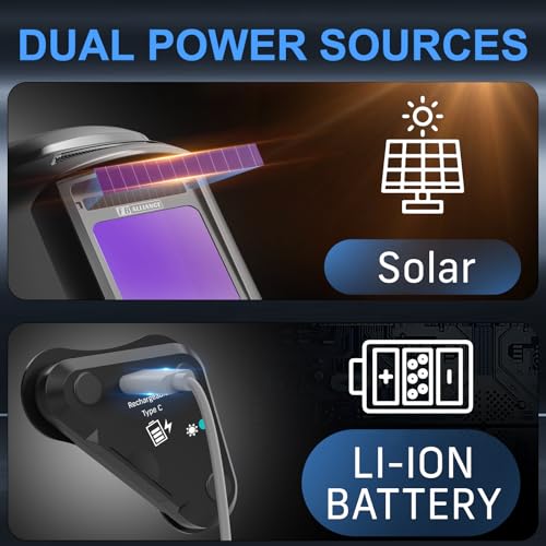 Image of 3.94 inchx3.82 inch Large Viewing Welding Helmet, True Color Auto Darkening Welding Helmet, Solar /Rechargeable Battery Power Welding Hood With 4 Arc Sensor, Wide Shade 4 /5-9 /9-13 Welding Mask For TIG MIG ARC
