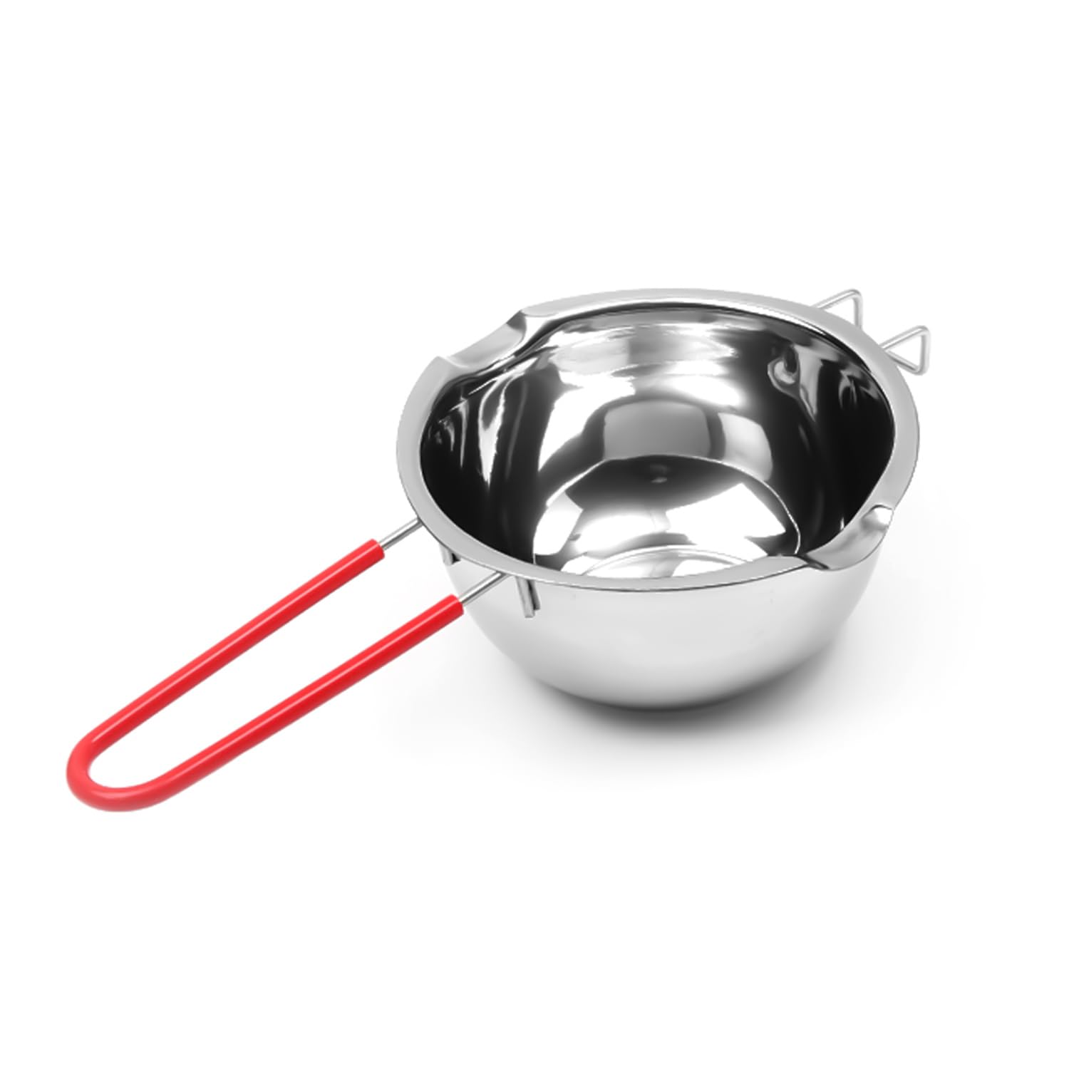 Olla doble con mango resistente al calor, cuenco de acero inoxidable para derretir chocolate, dulces, mantequilla, queso, caramelo y jabón, fabricación de cera, 20.3 fl oz