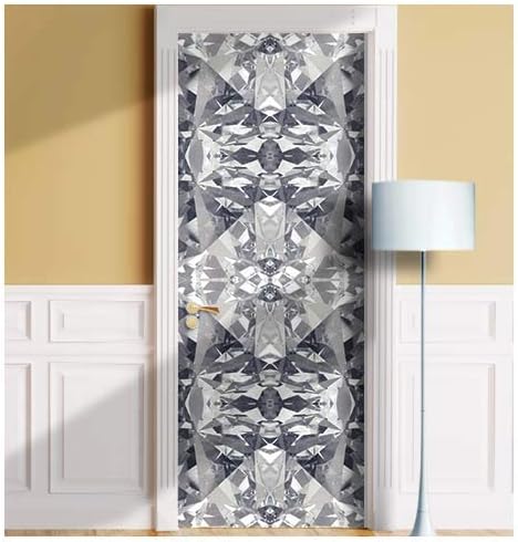 Diamond Door Mural. Single Piece Sticker, Decal. Wrap, Cover. Peel and Stick, Self-Adhesive, Removable (30"x80", Variant 1)