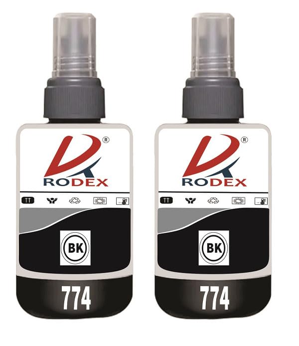 RODEX T774 Refill Compatible Ink for Epson M100, M105, M200, M205, L655 Printer Black 2 Ink Bottle (Black Combo)-image-40
