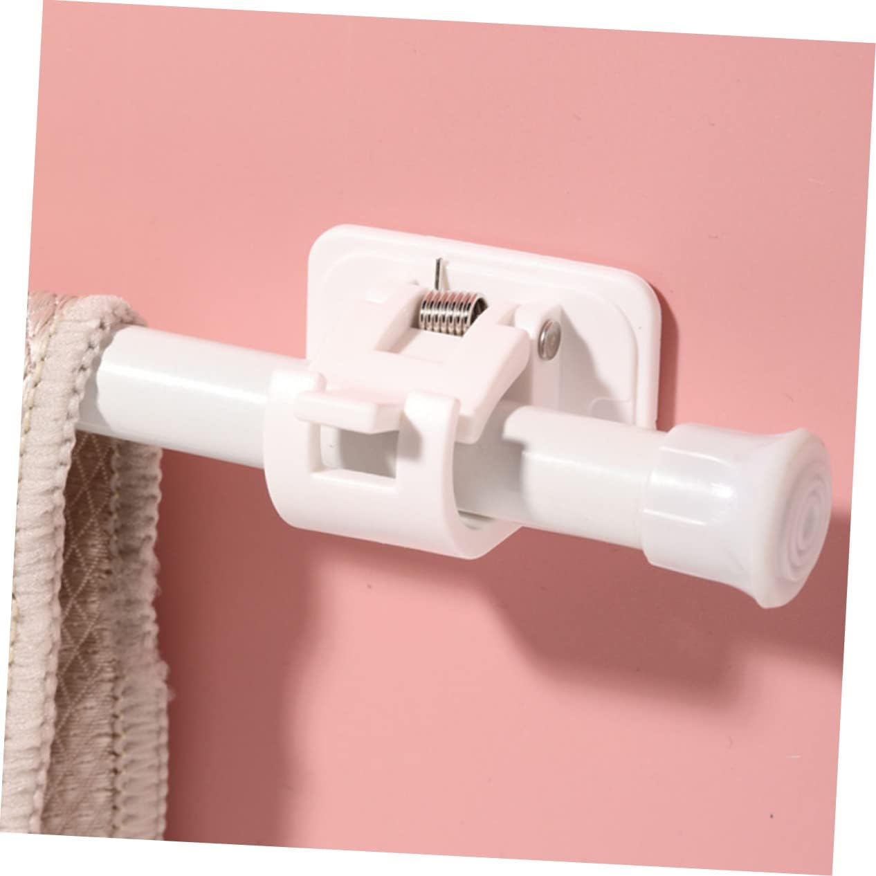 Homoyoyo 10Pcs Self-Adhesive Curtain Rod Brackets - 1 Inch Curtain Holders for Home & Bathroom