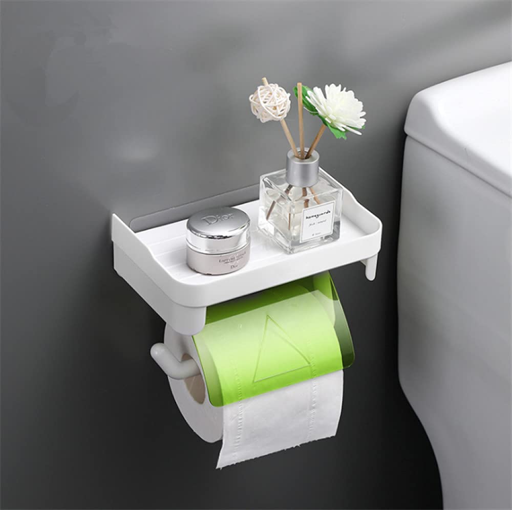 Soporte de papel de pared con estante de baño integrado para evitar caídas