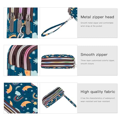 Image of BIAOTIE Large Capacity Wristlet Wallet - Women Printed Nylon Waterproof Handbag Clutch Purse