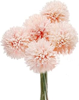 5Pcs Artificial Flowers, Fake Flowers Silk Plastic Artificial Hydrangea Realistic Flower Arrangements Wedding Decoration Table Centerpieces(Pink)