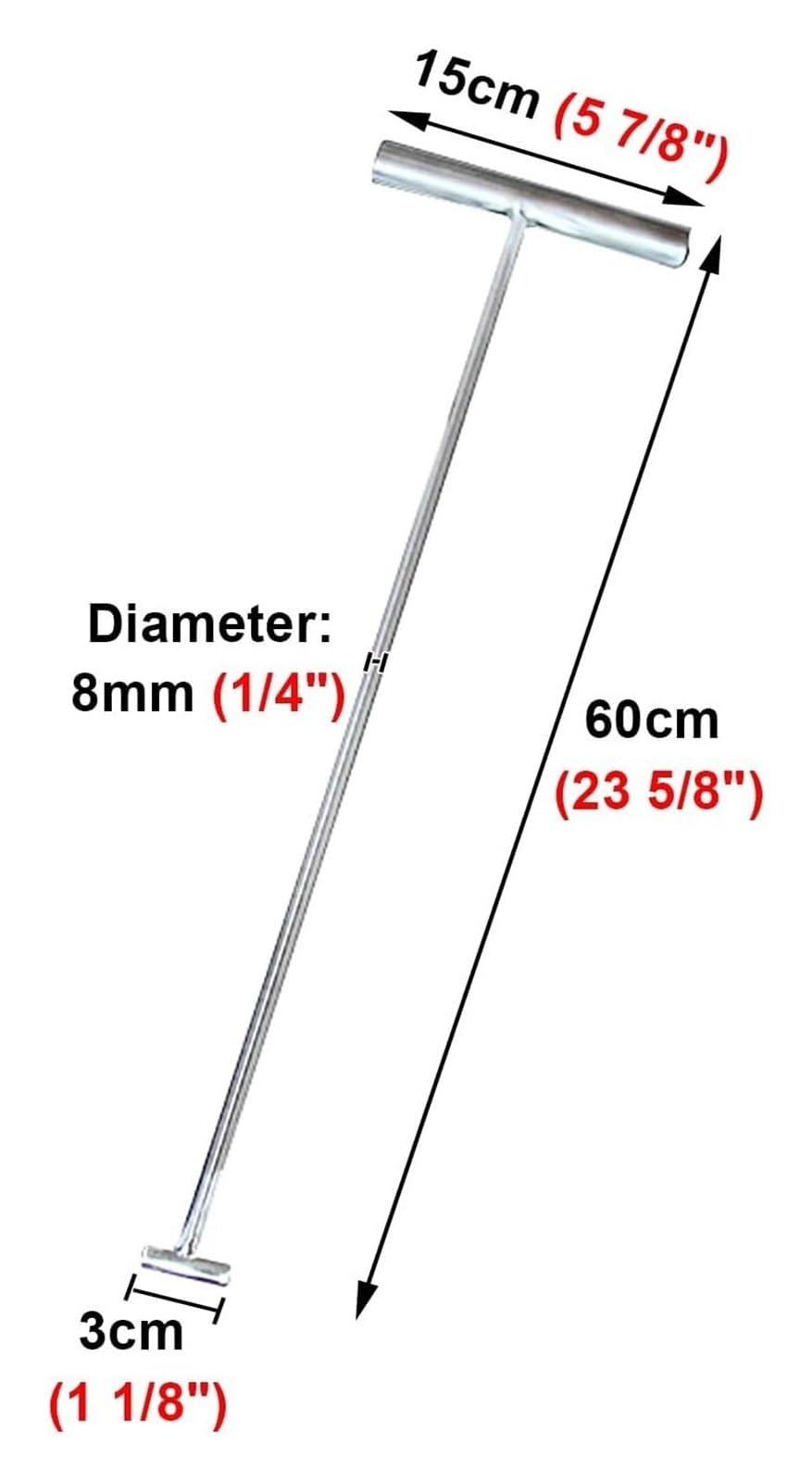 DARZYS Manhole Hook Tool, Manhole Cover Hook, Metal Puller Tool for Pulling Cargo/Removing Covers, Outdoor Multipurpose Drain Cover Key(60cm (23 5/8