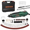 DEPSTECH Rotary Tool Kit, 200W Rotary Multi Tool 6 Variable Speed 10000-40000RPM with Keyless Chuck and Flex Shaft, 128pcs Accessories Set for DIY Craft, Engraving, Cutting, Sanding, Polishing-DM200A