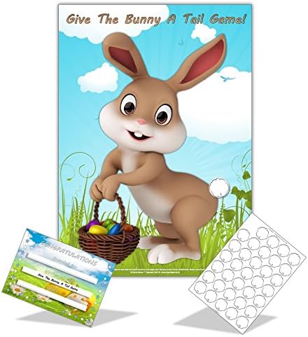 Easter Family Game - GIVE THE BUNNY A TAIL - 35 player - Kids / School / Easter Party