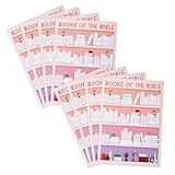 8pcs Books of The Bible Stickers, 5x7in Bible Reading Tracker Sticker Christian Biblical Book Shelf Stickers Reading Aid Biblical Dashboard Labels for Women Men Religious Study Gift