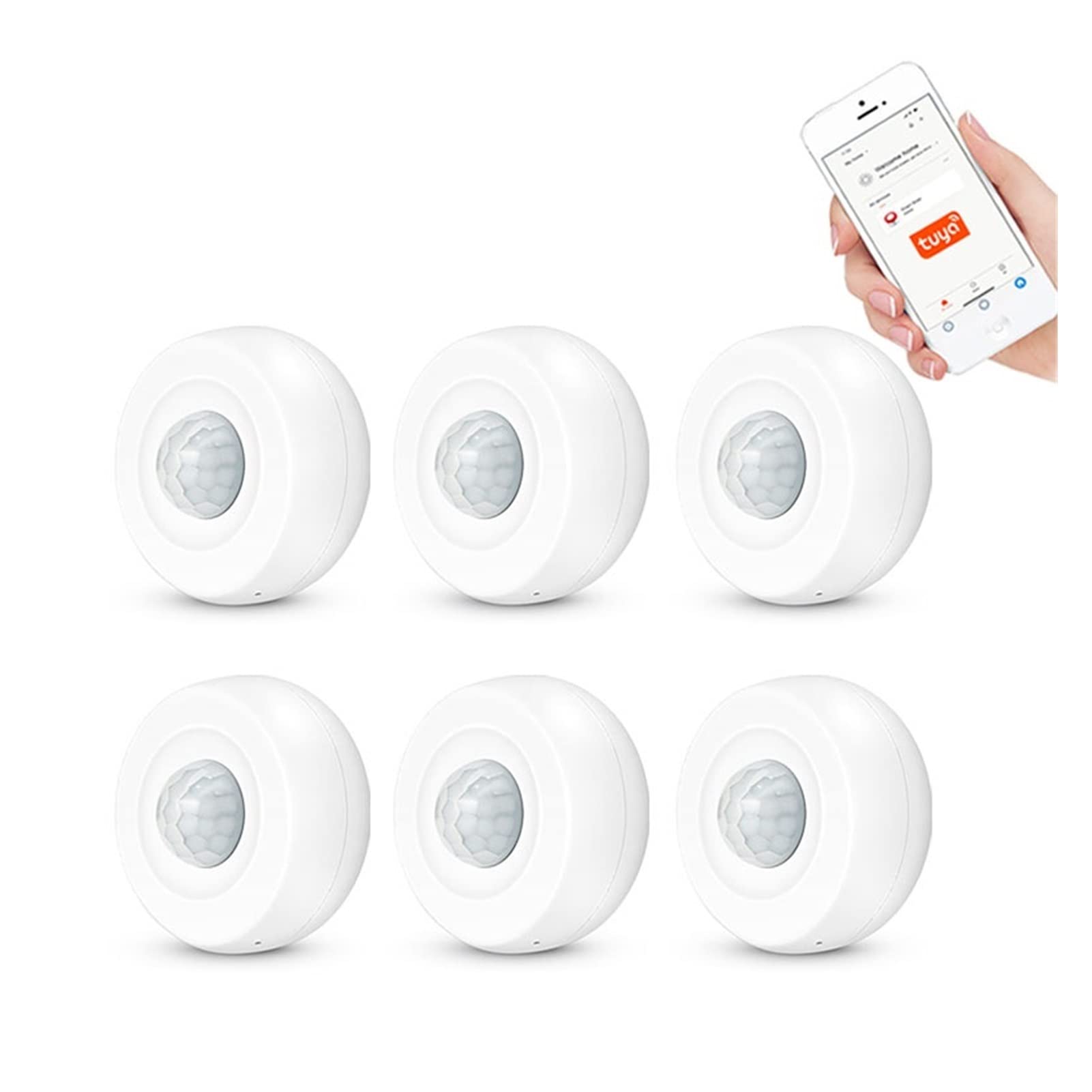 Tuya WiFi Sensor de Movimiento Detector de Infrarrojos de Techo Pir Sistema de Alarma antirrobo del Movimiento del Movimiento del Cuerpo Humano(B 15000MAH)