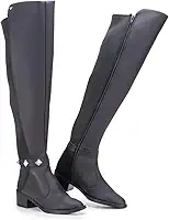 Bota Feminina Over The Knee GuGi Cano Longo Com Zíper e Elástico 219-GG