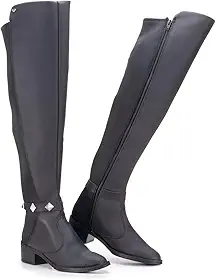 Bota Feminina Over The Knee GuGi Cano Longo Com Zíper e Elástico 219-GG