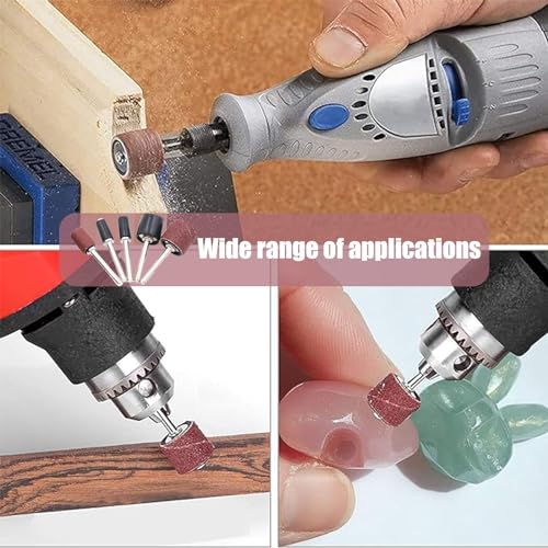 KUBDPQOR 132 Stück Schleifhülsen, Schleifbänder Set mit 120 Stück und 12 Schaftschleiftrommeln, Schleifhülsen Set für Dremel Elektrowerkzeuge, Schleifwalze für Dremel Drehwerkzeug