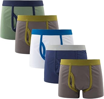 HAPPYDOG 5 Pack Soft Cotton Baby Toddler Underwear Little Boys Assorted Boxer Briefs 1-12 Years