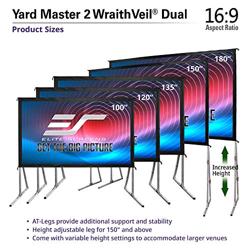Miniatura 9 de Elite Screens Yard Master 2 Dual 120 16:9 Aluminio, Negro, Color Blanco Pantalla De Proyección - Pantalla Para Proyector Manual, 3,05 M 120 , 2,66 M, 149,4 Cm, 16:9, Dual Vision