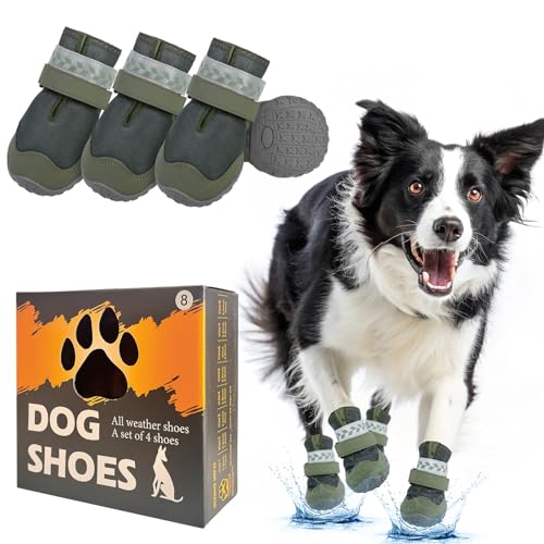 BEAUTYZOO Sapatos respiráveis para cães grandes e médios - pacote com 4 protetores de patas antiderr