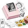 Sticker Printer PM290C Mini Printer Portable Print Pod, Wireless Bluetooth Sticker Maker with 3 Rolls Paper,Inkless Thermal Printer Photo Printer with Smart AI APP, Pictures, DIY, Journal, Pink