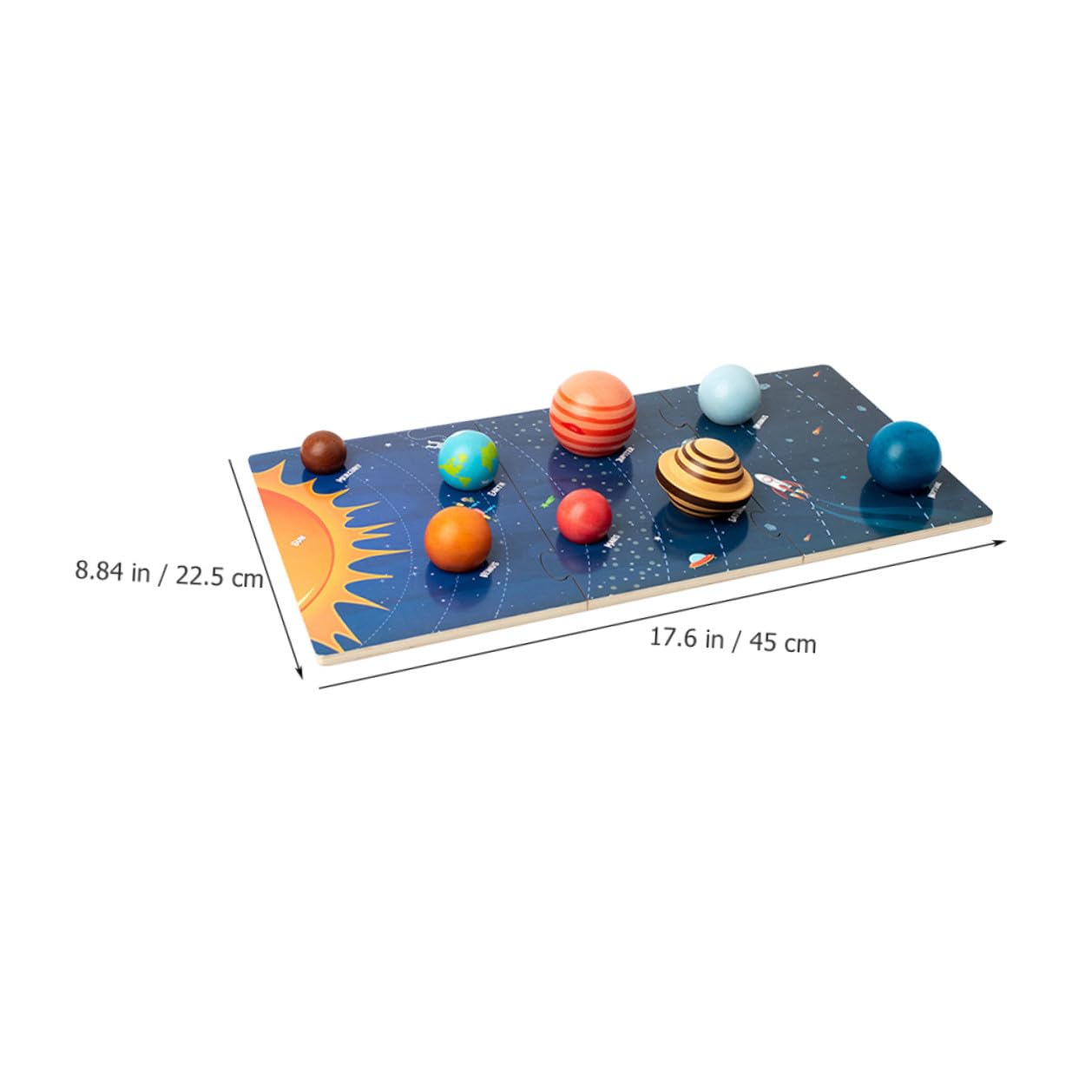 Mikinona Puzzle per Riconoscimento Colori e Sviluppo Creatività in Legno Pianeti Solari Gioco Educativo per Bambini per Apprendimento Precoce
