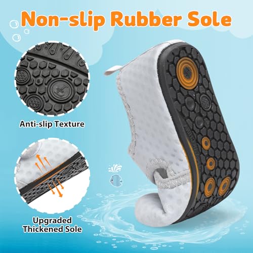 Image of LeIsfIt Kids Water Shoes Girls Boys Quick Dry Aqua Socks Breathable Swim Shoes Non-Slip Barefoot Socks for Beach Surf
