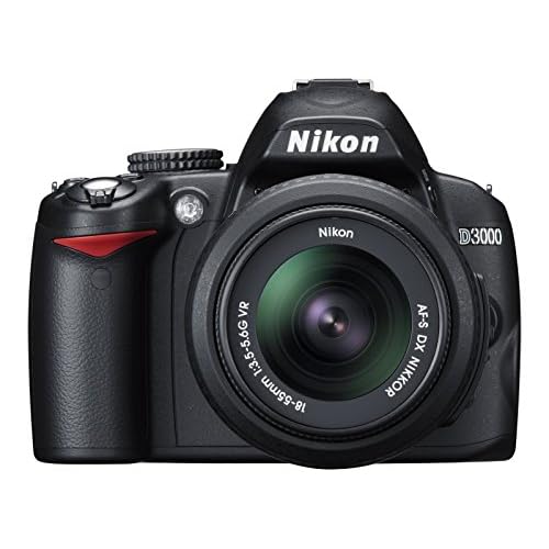 Nikon D3000 Digital SLR Camera with 18-55mm VR Lens Kit (10.2MP) 3 inch LCD (Renewed)