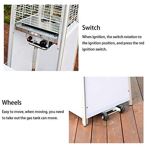 Pyramid Outdoor Patio Heater - 45000 BTU Stainless Steel Propane Heater with Cover Glass Tube