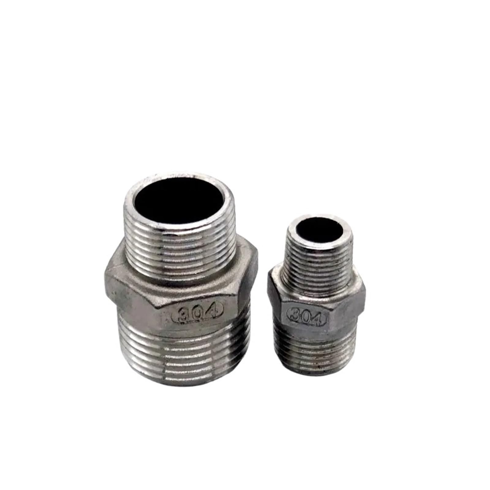 Coupling, Stainless Steel Hex Nipple,Hex Nipple Union 304 Stainless Steel Pipe Fitting Connector Water Oil Male to Male Thread Brass Hose